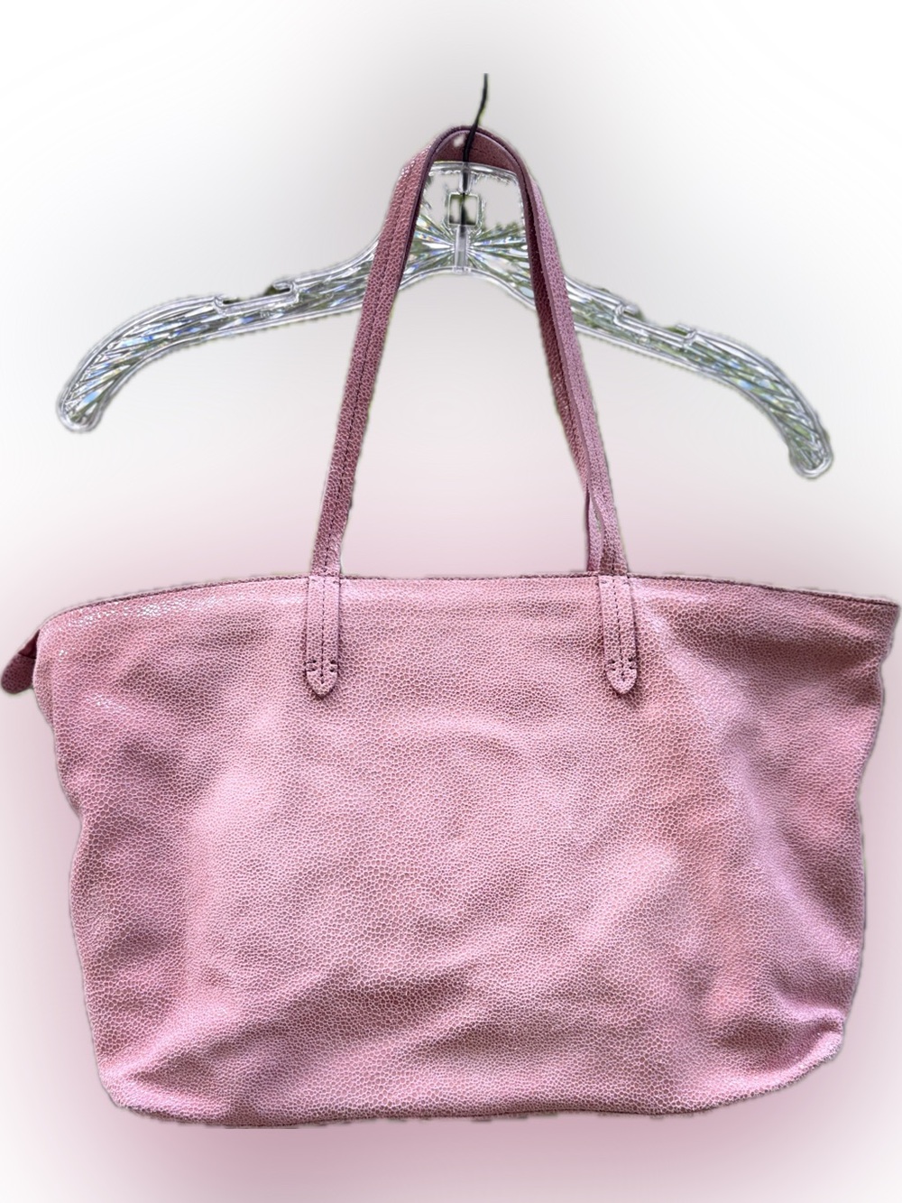 Brooks Brothers Pink Pebbled Leather Tote